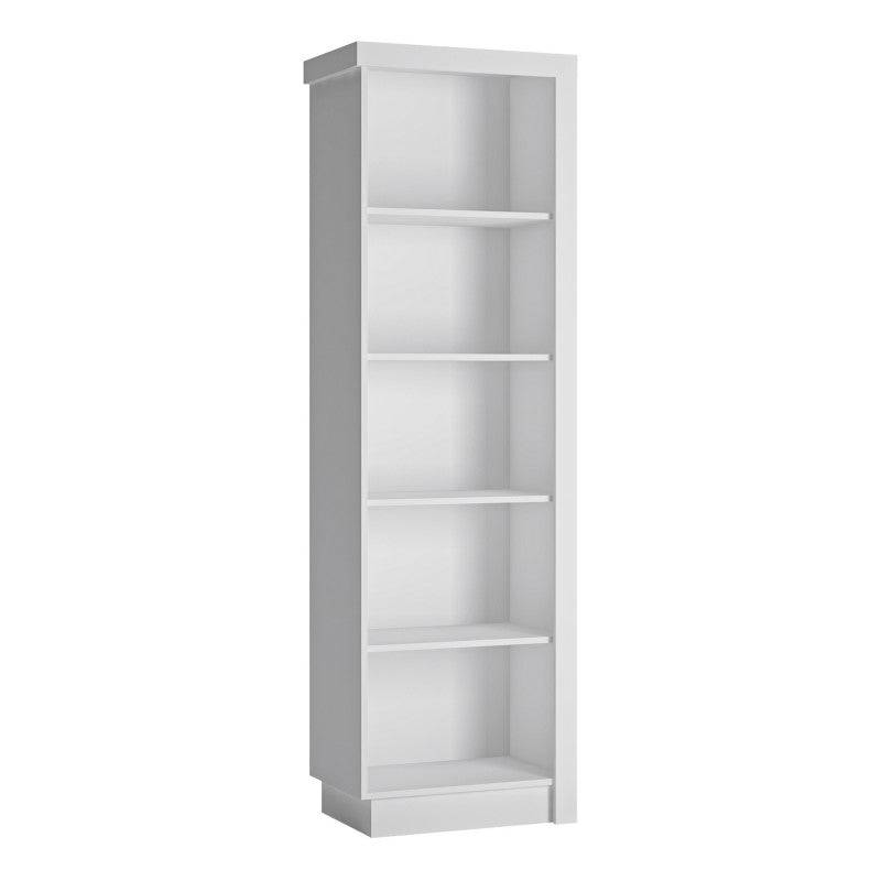 Lyon Bookcase (LH) in White High Gloss - Price Crash Furniture