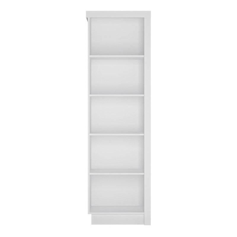 Lyon Bookcase (LH) in White High Gloss - Price Crash Furniture