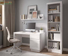 Lyon Bookcase (LH) in White High Gloss - Price Crash Furniture