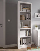 Lyon Bookcase (RH) in White High Gloss - Price Crash Furniture