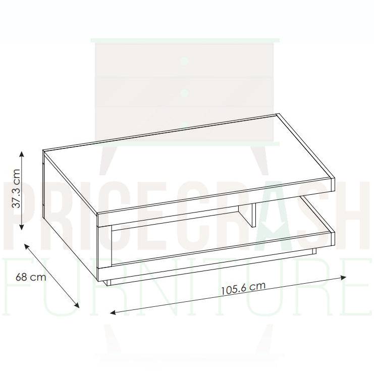 Lyon Designer Coffee Table in White High Gloss - Price Crash Furniture