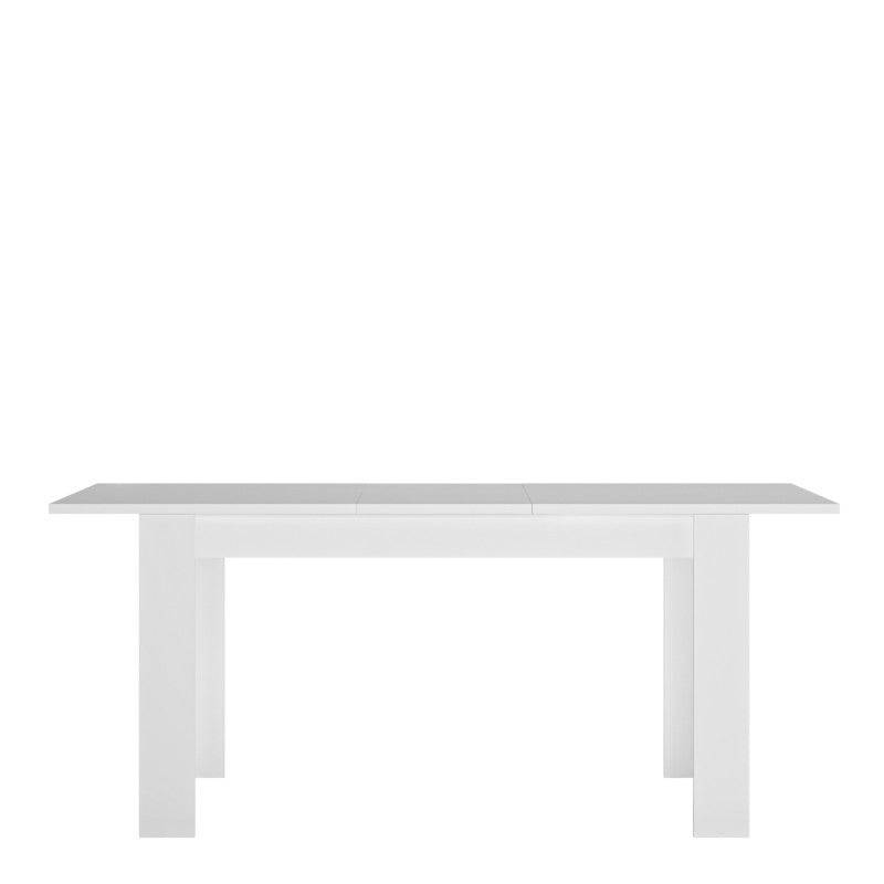 Lyon Medium Extending Dining Table 140/180 cm in White High Gloss - Price Crash Furniture