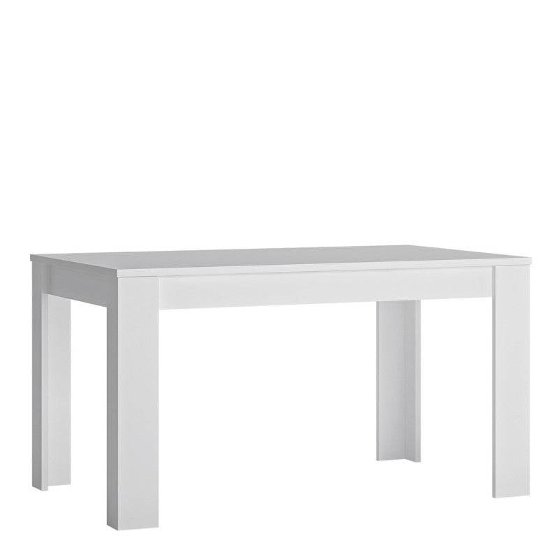 Lyon Medium Extending Dining Table 140/180 cm in White High Gloss - Price Crash Furniture