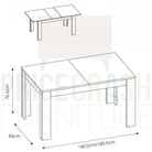 Lyon Medium Extending Dining Table 140/180 cm in White High Gloss - Price Crash Furniture