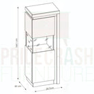 Lyon Narrow Display Cabinet (LHD) 164.1cm (incl LED lighting) in White High Gloss - Price Crash Furniture