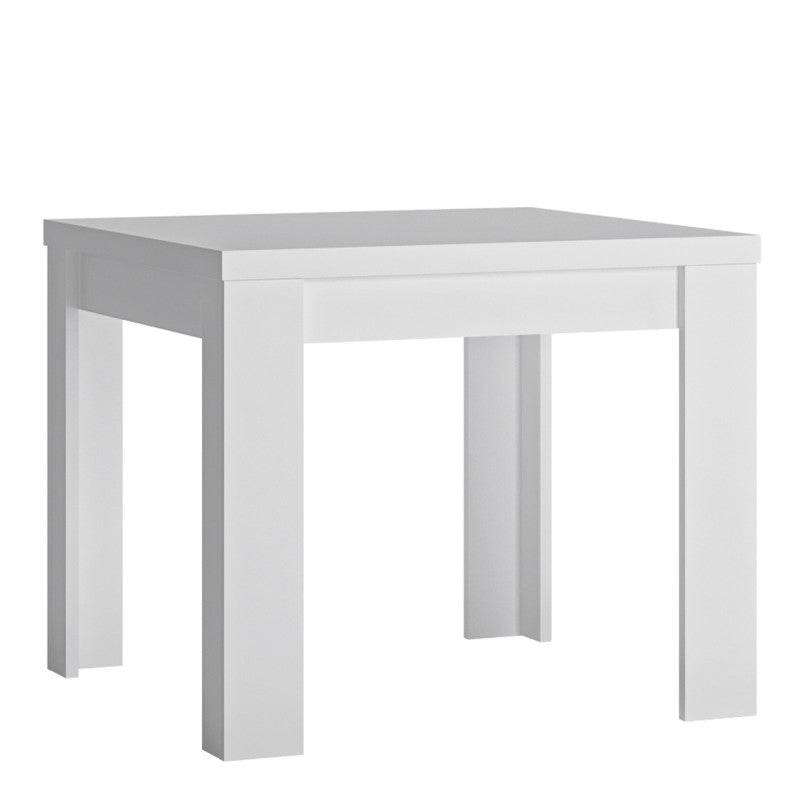 Lyon Small Extending Dining Table 90/180 cm in White High Gloss - Price Crash Furniture