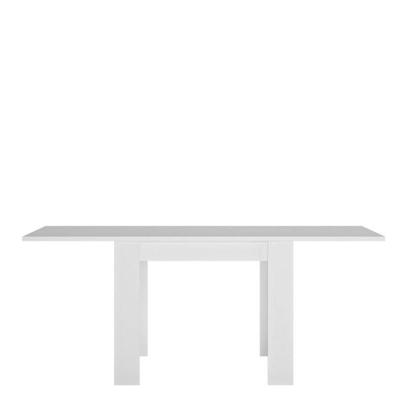 Lyon Small Extending Dining Table 90/180 cm in White High Gloss - Price Crash Furniture