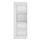 Lyon Tall Narrow Display Cabinet (LHD) (including LED lighting) in White High Gloss - Price Crash Furniture