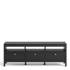 Madrid Large 3 Drawer Shaker Style TV Cabinet in Matt Black - Price Crash Furniture