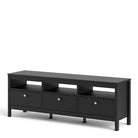 Madrid Large 3 Drawer Shaker Style TV Cabinet in Matt Black - Price Crash Furniture