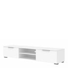 Match TV Unit 2 Drawers 2 Shelf In White High Gloss - Price Crash Furniture