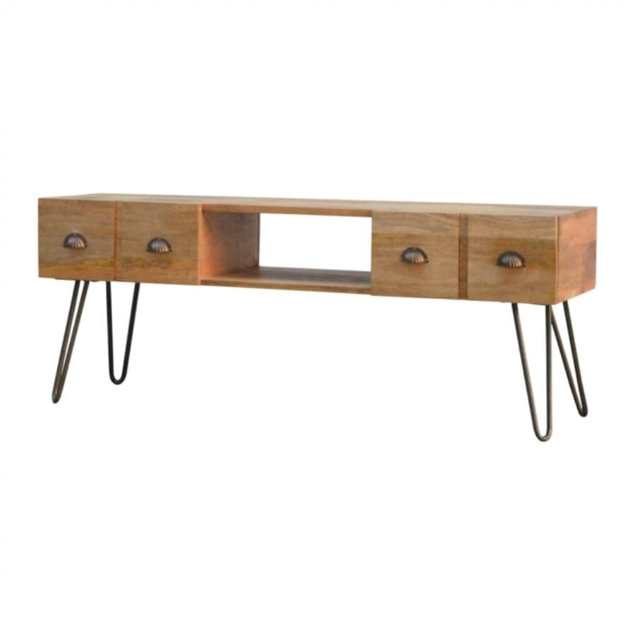 Media Unit With Iron Base - Price Crash Furniture