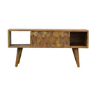 Media Unit With Pineapple Carved Sliding Door - Price Crash Furniture