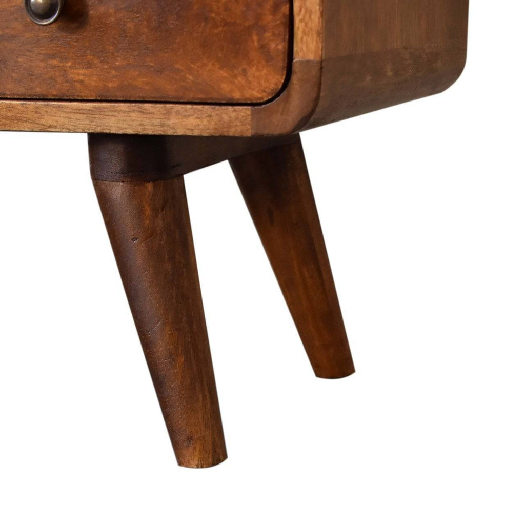 Mini Chestnut Curved Media Unit by Artisan Furniture - Price Crash Furniture