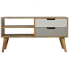 Nordic Style Media Unit With 2 Drawers - Price Crash Furniture