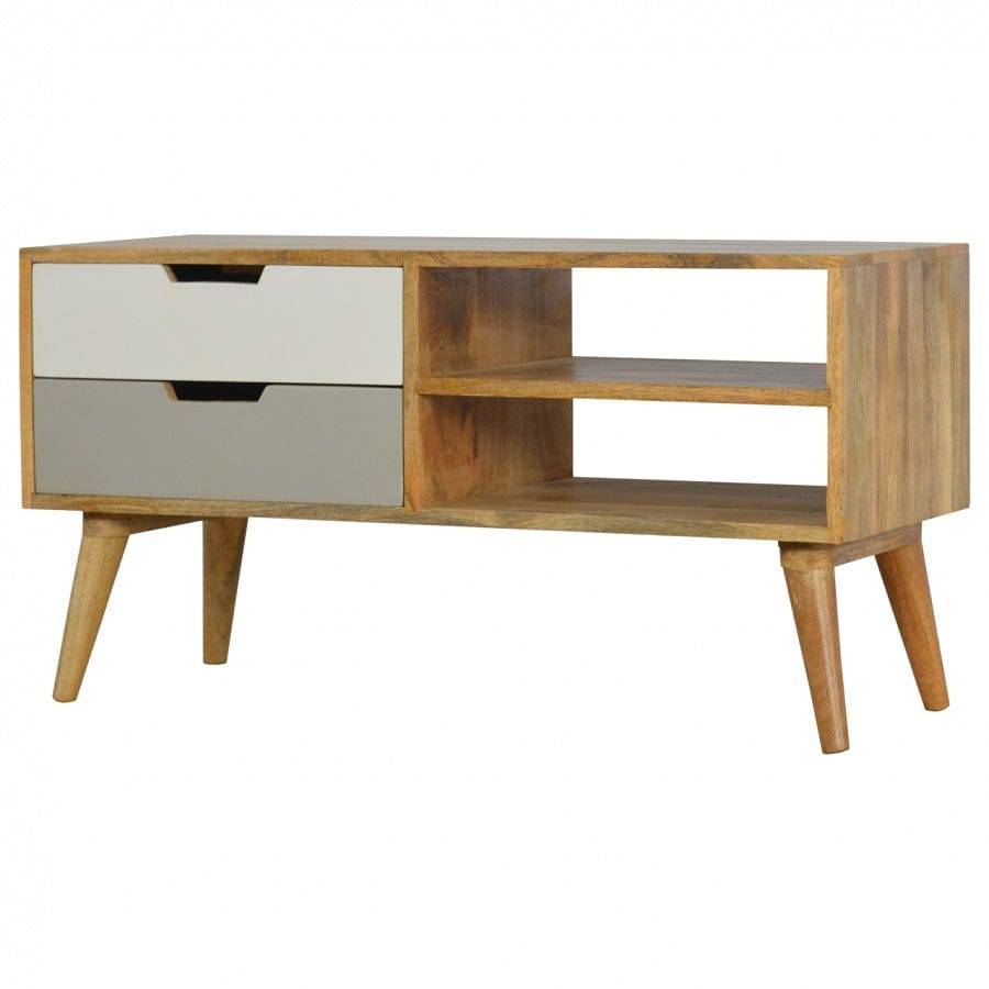 Nordic Style Media Unit With 2 Drawers - Price Crash Furniture