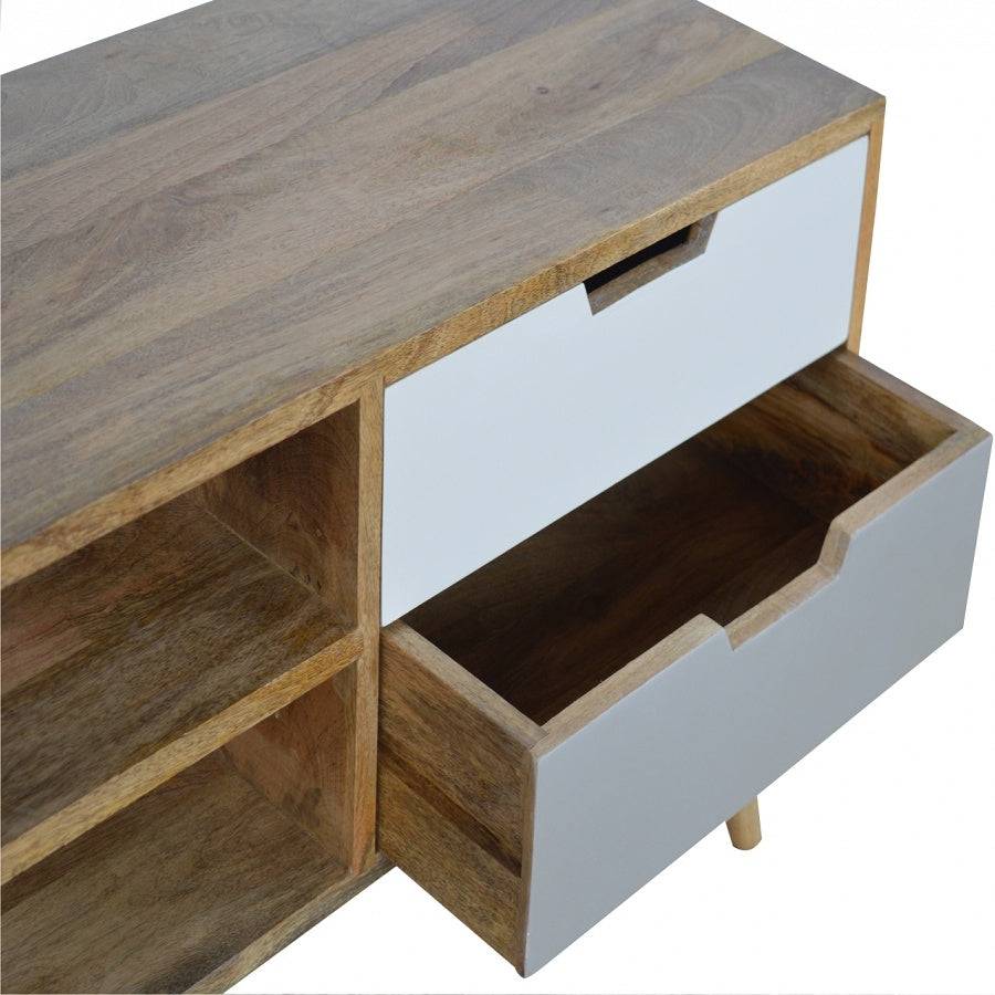 Nordic Style Media Unit With 2 Drawers - Price Crash Furniture