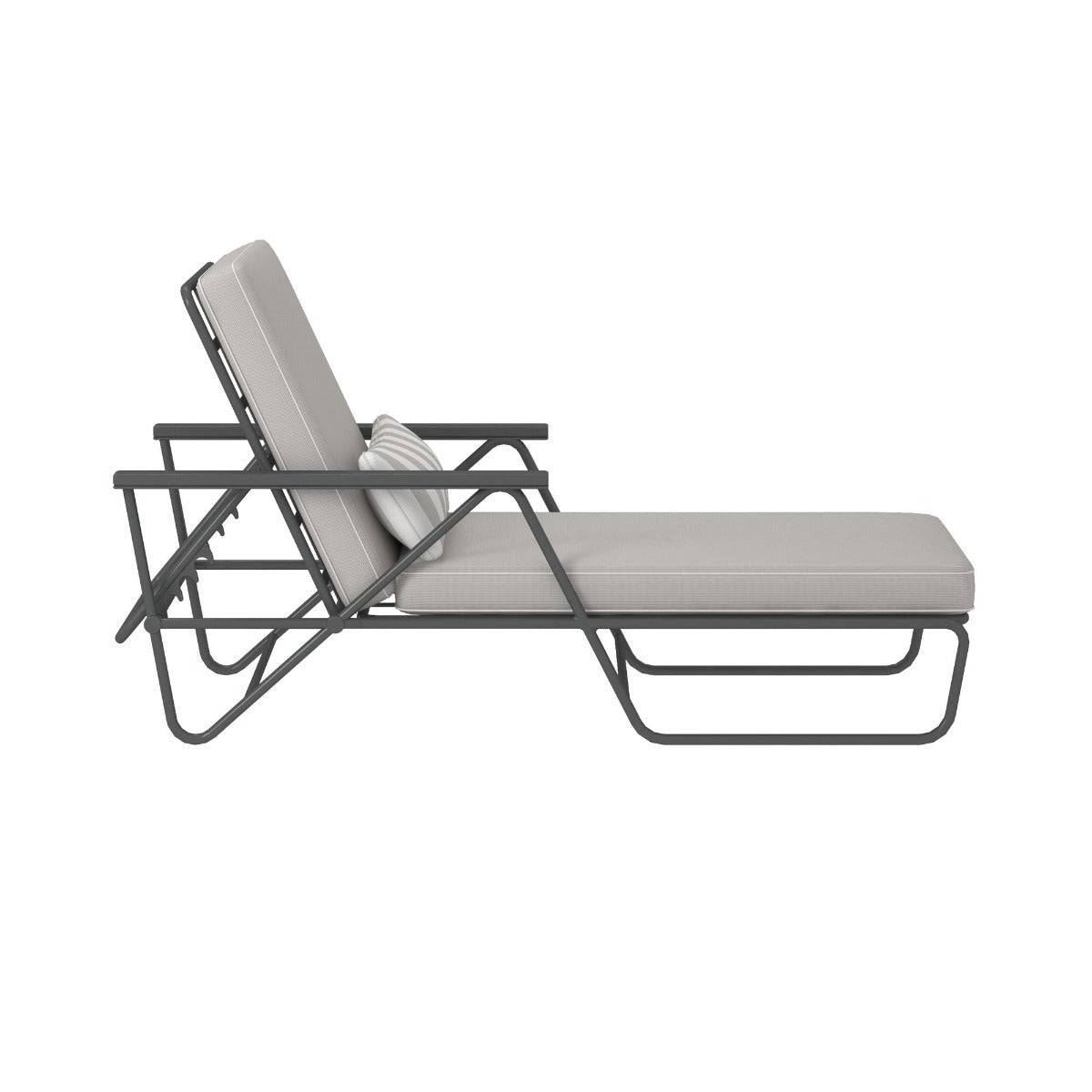 Novogratz Connie Sun Lounger Bed with Rain Cover in Grey - Price Crash Furniture