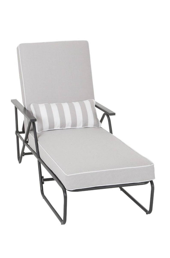 Novogratz Connie Sun Lounger Bed with Rain Cover in Grey - Price Crash Furniture