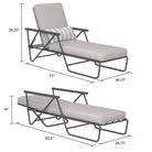 Novogratz Connie Sun Lounger Bed with Rain Cover in Grey - Price Crash Furniture