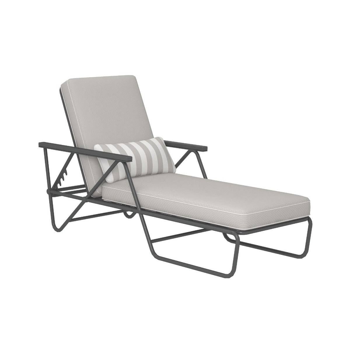 Novogratz Connie Sun Lounger Bed with Rain Cover in Grey - Price Crash Furniture