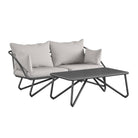 Novogratz Teddi 2 Piece Outdoor Sofa Set with Rain Covers in Grey - Price Crash Furniture