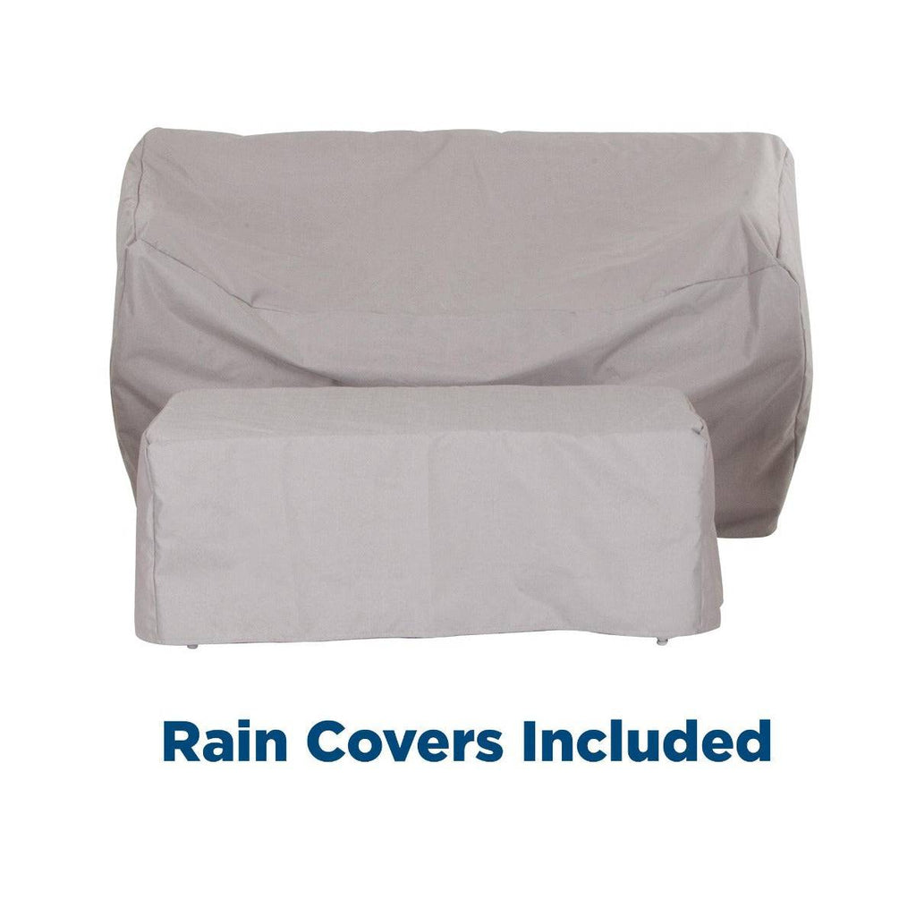 Novogratz Teddi 2 Piece Outdoor Sofa Set with Rain Covers in Grey - Price Crash Furniture
