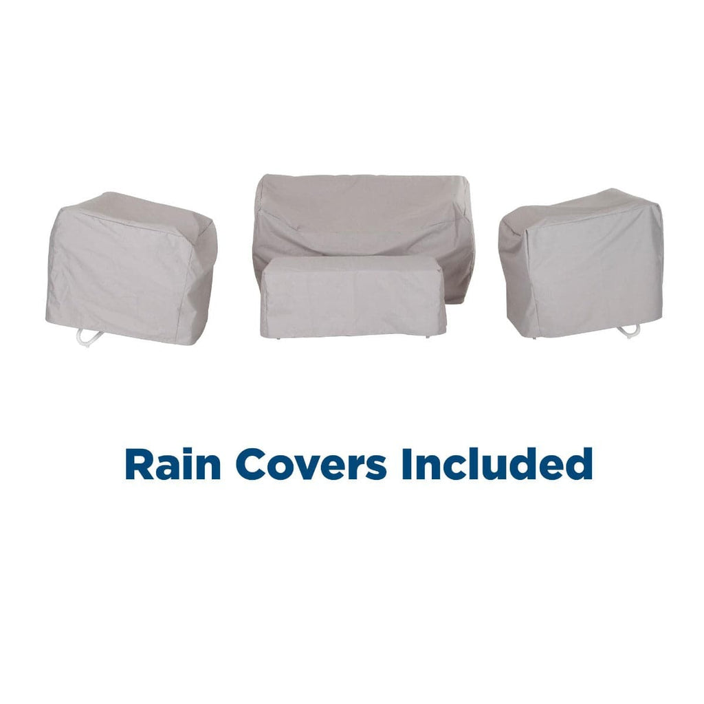 Novogratz Teddi 4 Piece Outdoor Patio Set with Rain Covers in Grey - Price Crash Furniture
