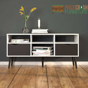 Oslo Sideboard - Small - 1 Drawer 2 Doors In White And Black - Price Crash Furniture