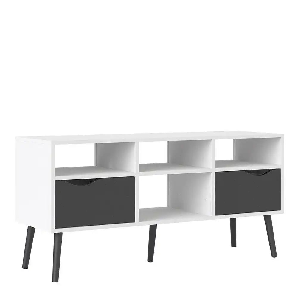 Oslo Sideboard - Small - 1 Drawer 2 Doors In White And Black - Price Crash Furniture
