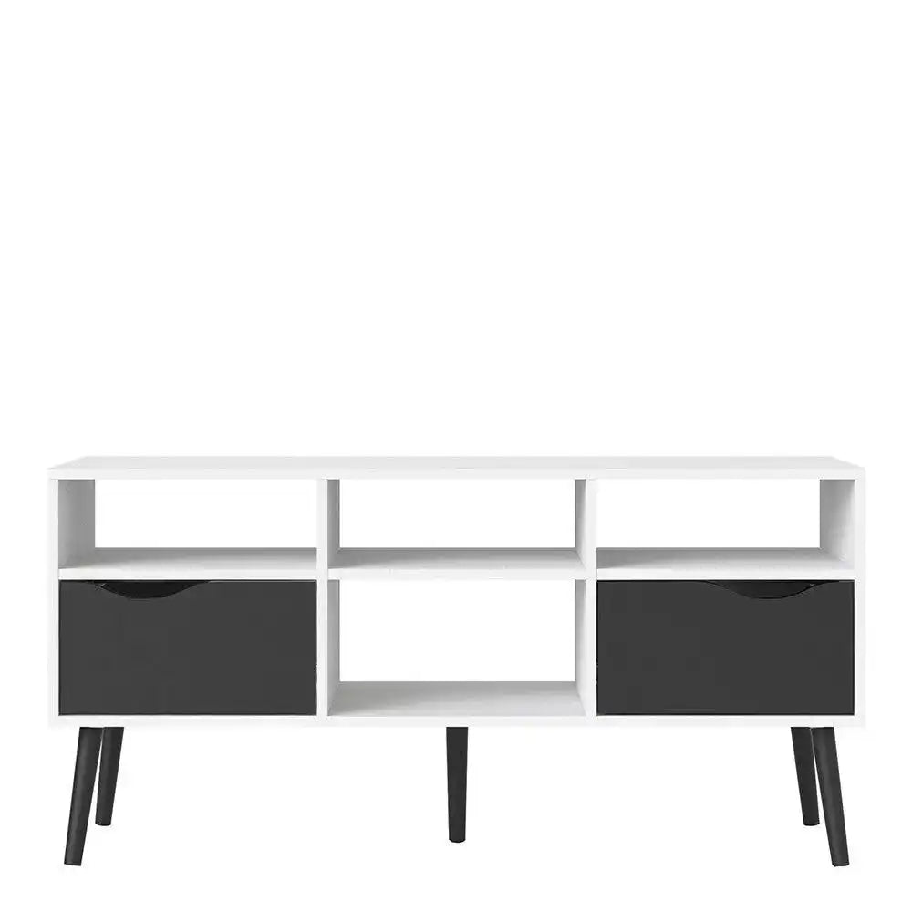 Oslo Sideboard - Small - 1 Drawer 2 Doors In White And Black - Price Crash Furniture