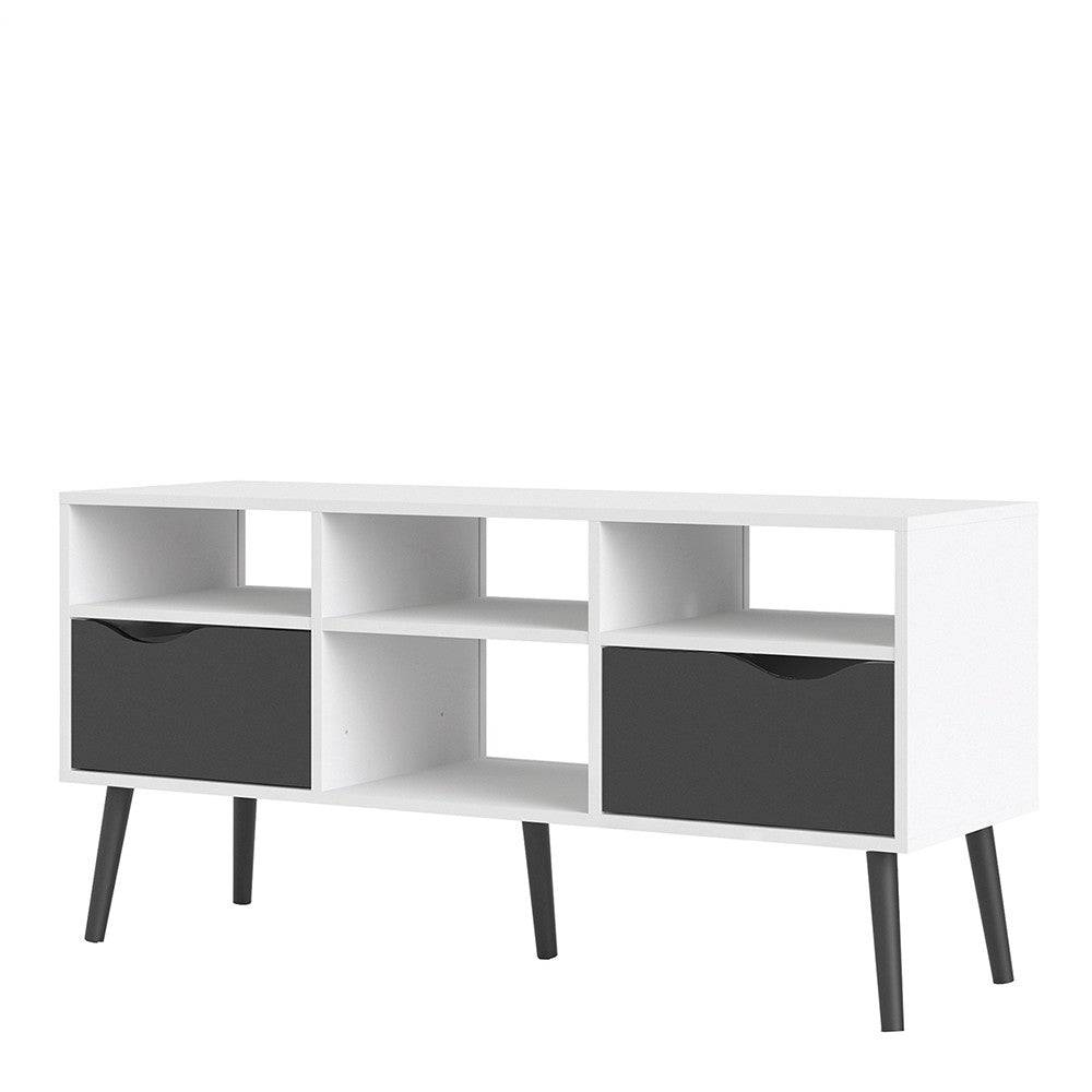 Oslo Sideboard - Small - 1 Drawer 2 Doors In White And Oak - Price Crash Furniture