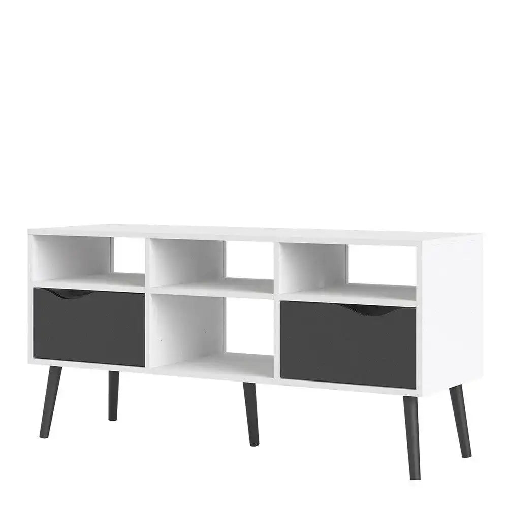 Oslo Sideboard - Small - 1 Drawer 2 Doors In White And Black - Price Crash Furniture