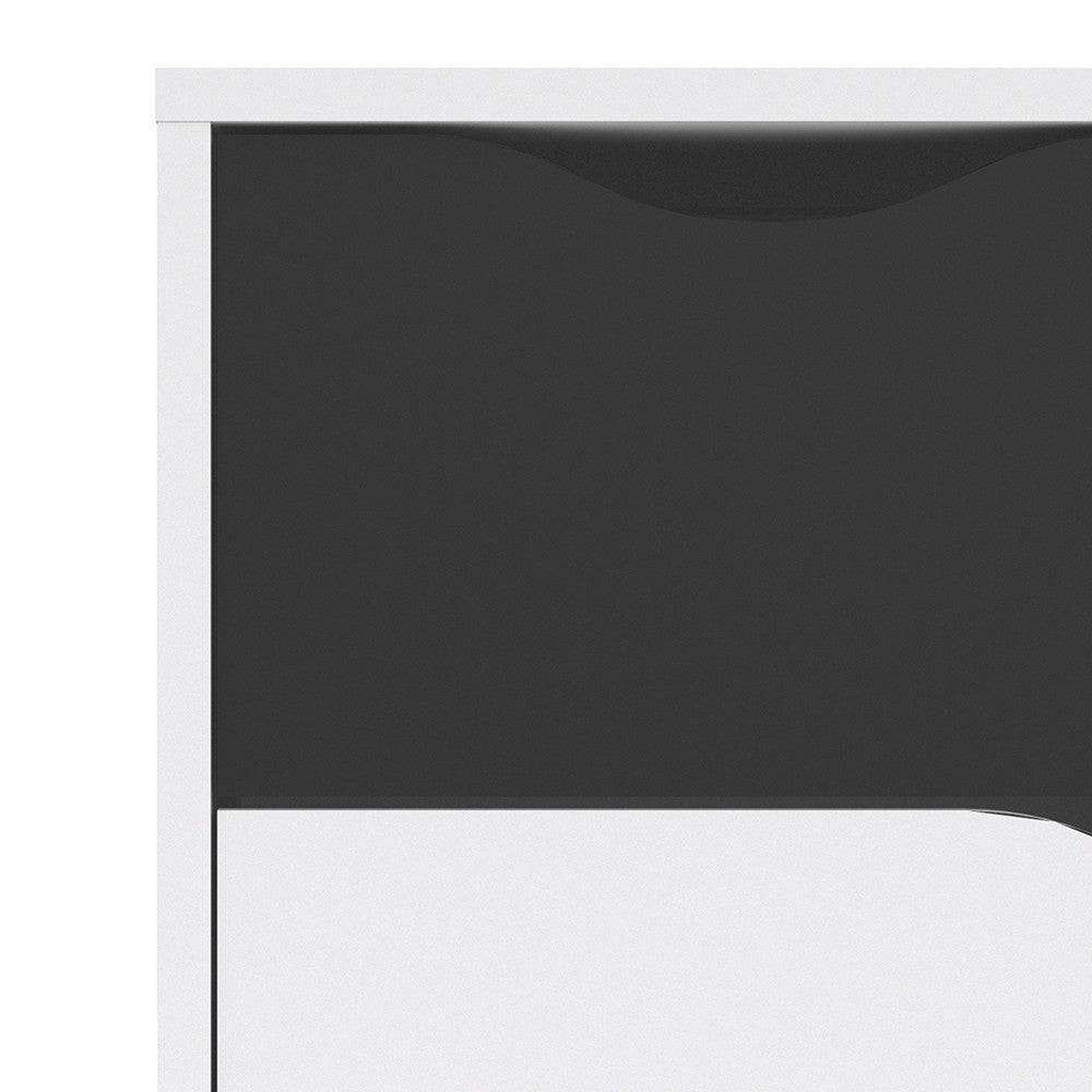 Oslo Sideboard - Small - 1 Drawer 2 Doors In White And Black - Price Crash Furniture