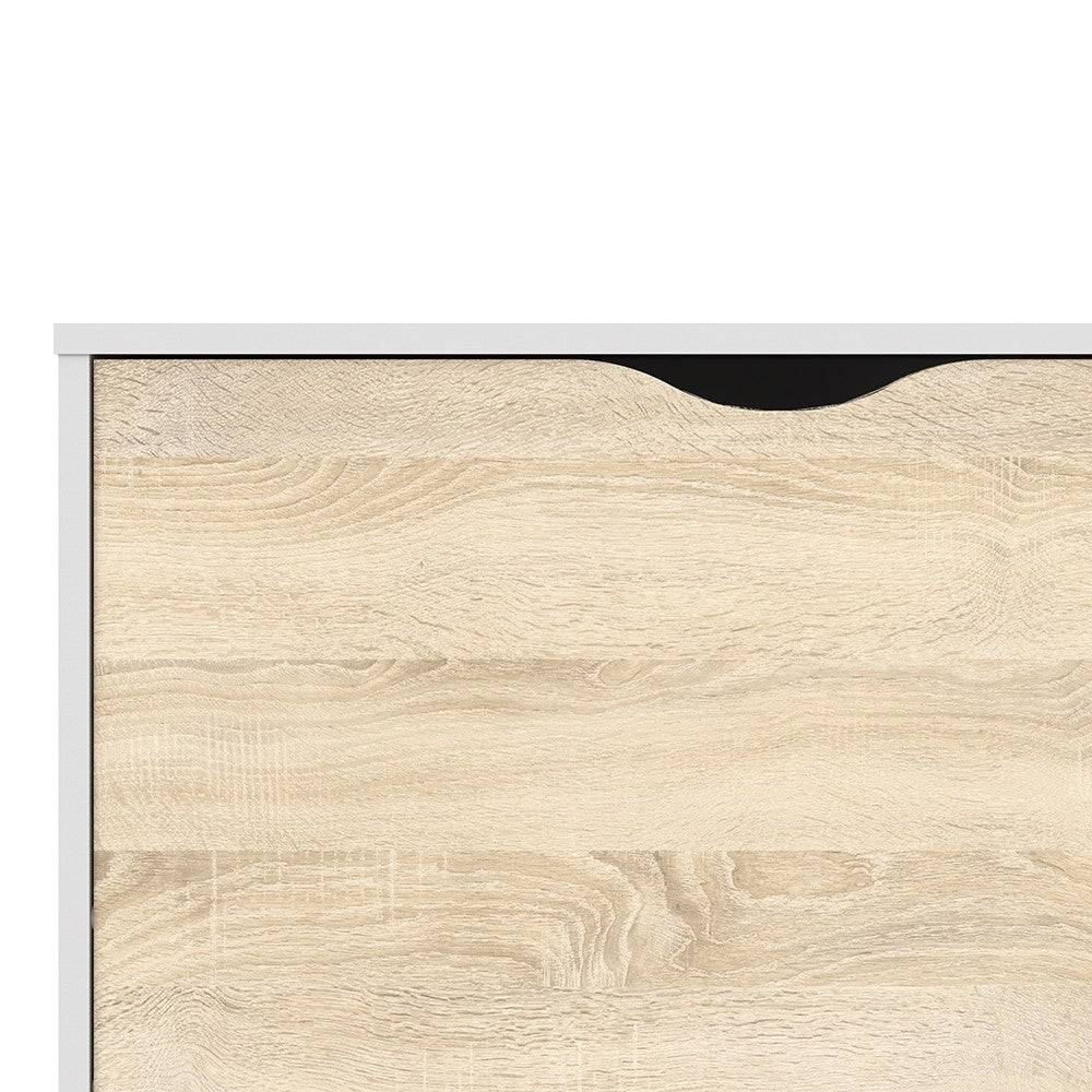 Oslo TV Unit - Wide - 2 Drawers 4 Shelves in White and Oak - Price Crash Furniture