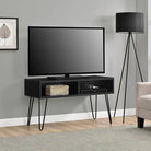 Owen Retro TV Stand In Black Oak Wood by Dorel - Price Crash Furniture