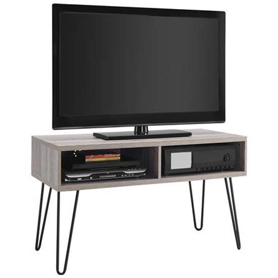 Owen Retro TV Stand In Distressed Grey Oak by Dorel - Price Crash Furniture