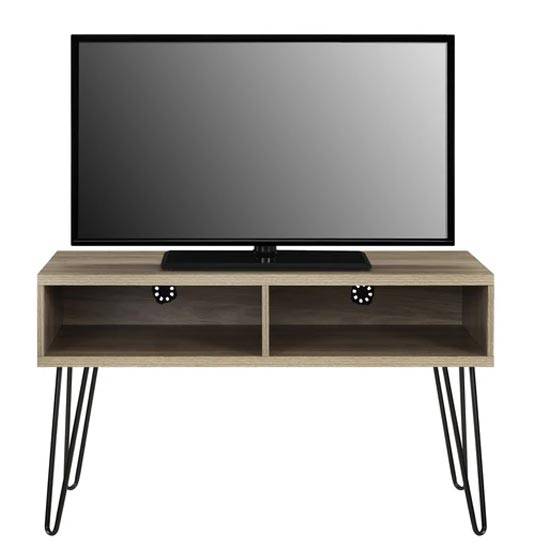 Owen Retro TV Stand In Rustic Oak Wood by Dorel - Price Crash Furniture