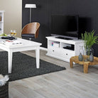 Paris TV Unit - 2 Shelves 2 Drawers In White - Price Crash Furniture