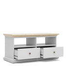 Paris TV Unit - 2 Shelves 2 Drawers In White And Oak - Price Crash Furniture