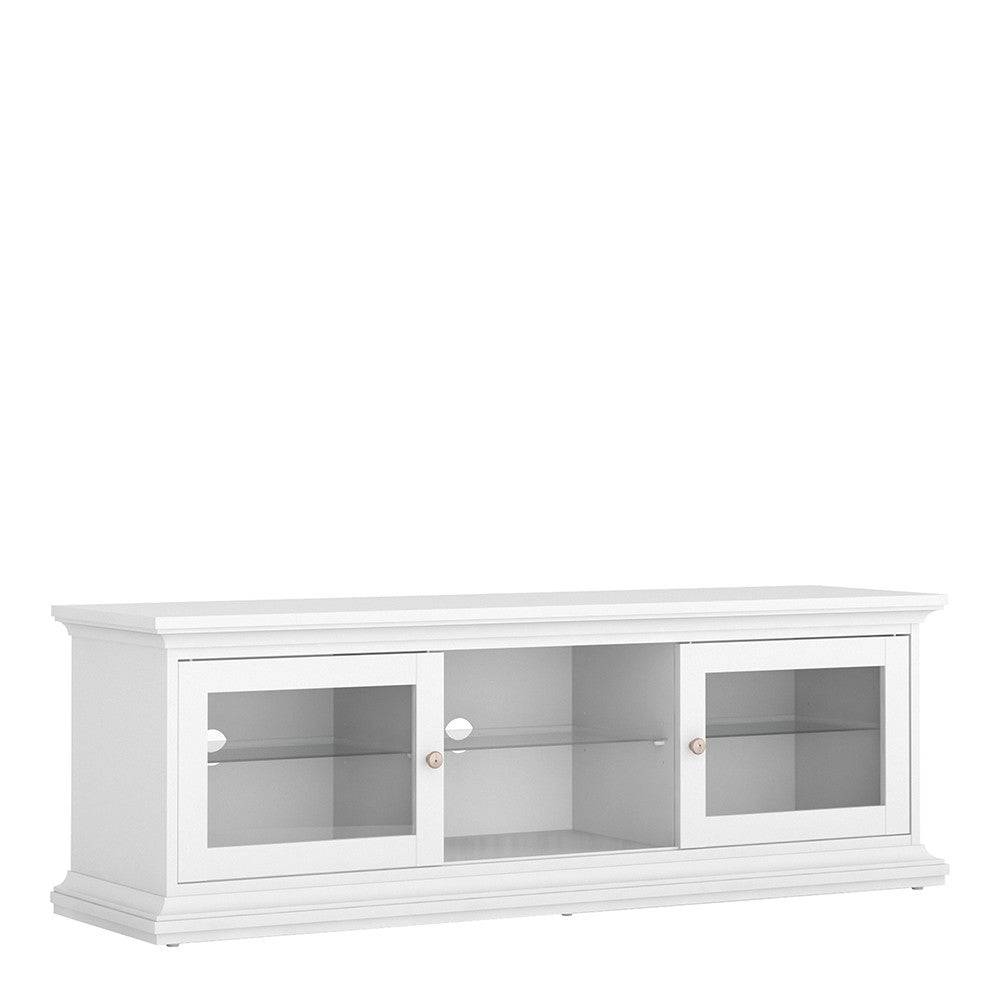 Paris TV Unit - Wide - 2 Doors 1 Shelf In White - Price Crash Furniture