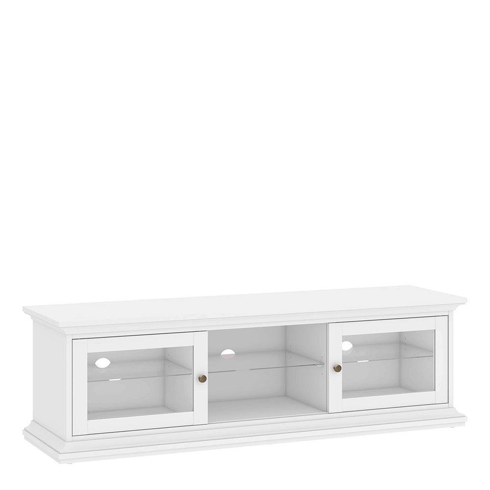 Paris TV Unit - Wide - 2 Doors 1 Shelf In White - Price Crash Furniture