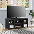 Parsons Wooden Small TV Stand in True Black by Dorel - Price Crash Furniture