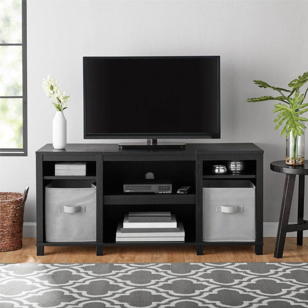 Parsons Wooden Small TV Stand in True Black by Dorel - Price Crash Furniture