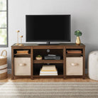 Parsons Wooden Small TV Stand in Walnut by Dorel - Price Crash Furniture