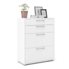 Prima Drawer Unit with 2 Drawers + 2 File Drawers in White - Price Crash Furniture