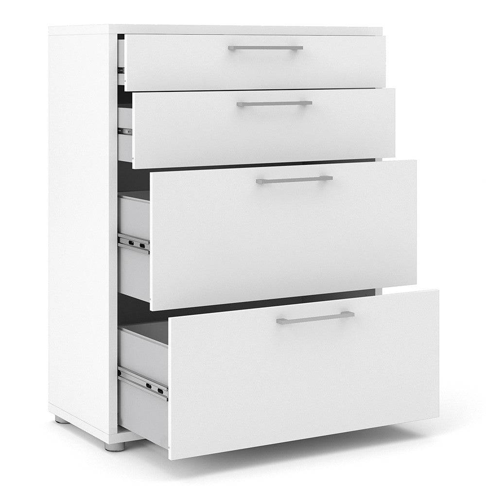 Prima Drawer Unit with 2 Drawers + 2 File Drawers in White - Price Crash Furniture