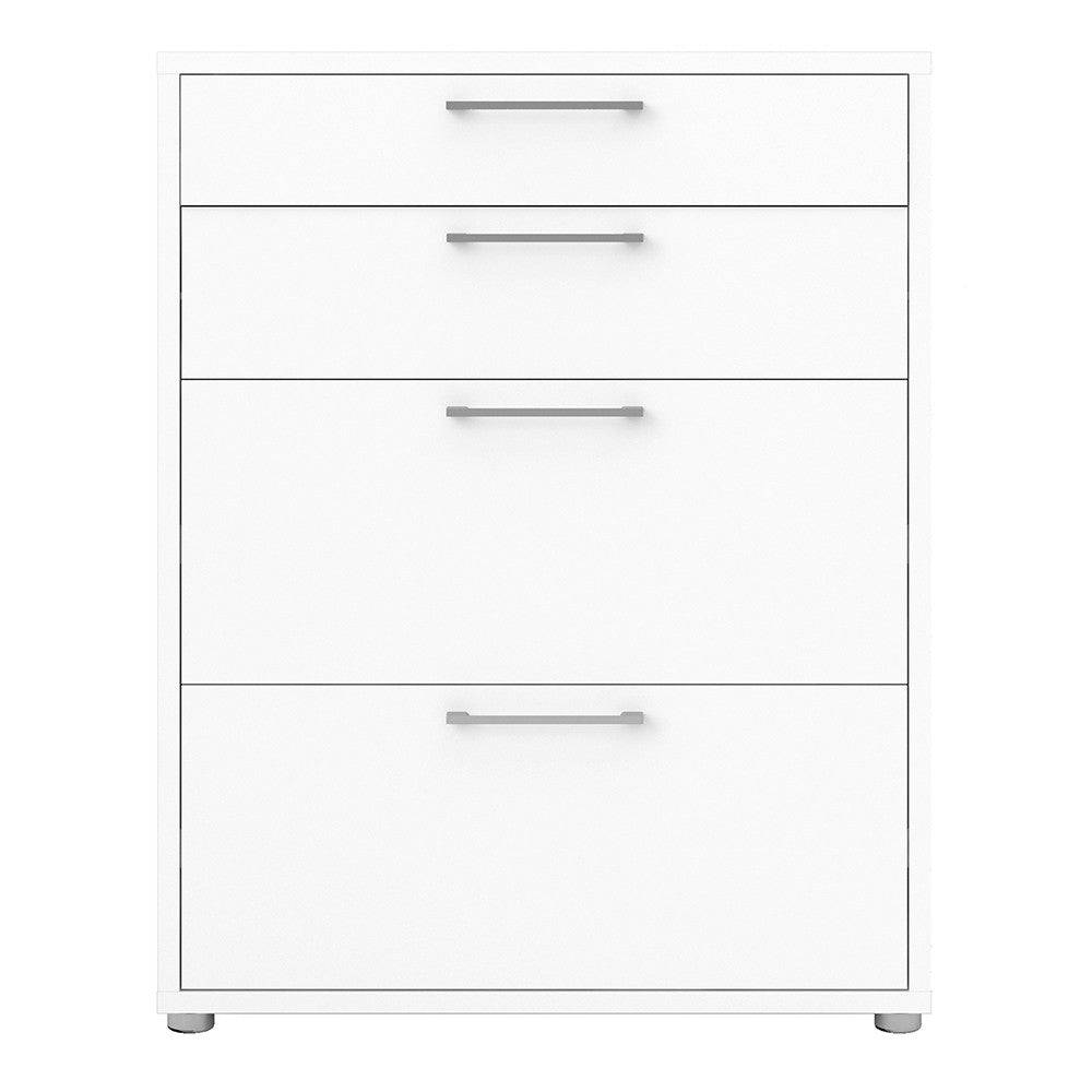 Prima Drawer Unit with 2 Drawers + 2 File Drawers in White - Price Crash Furniture