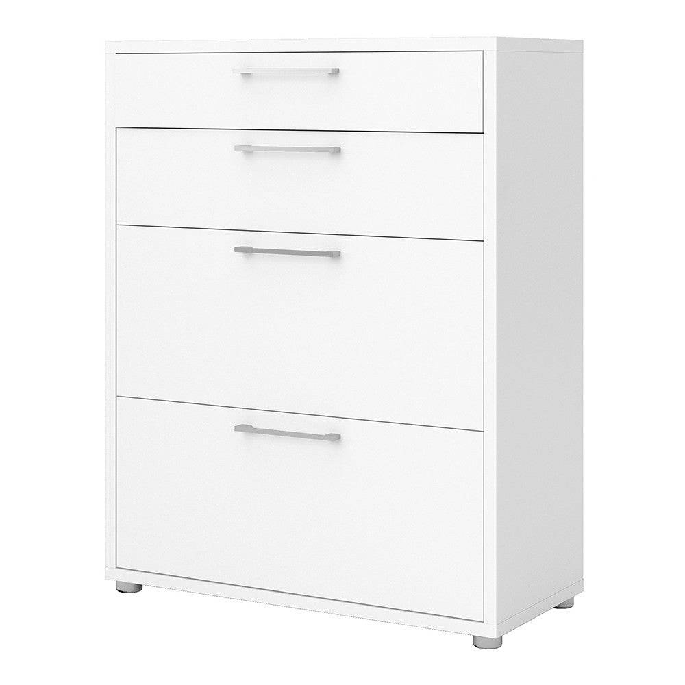 Prima Drawer Unit with 2 Drawers + 2 File Drawers in White - Price Crash Furniture