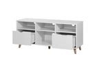 Pulford 2 Drawer TV Cabinet Stand in White by TAD - Price Crash Furniture